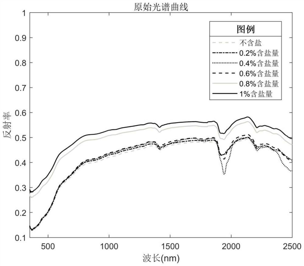 Mural soluble salt content detection method based on reflection spectrum