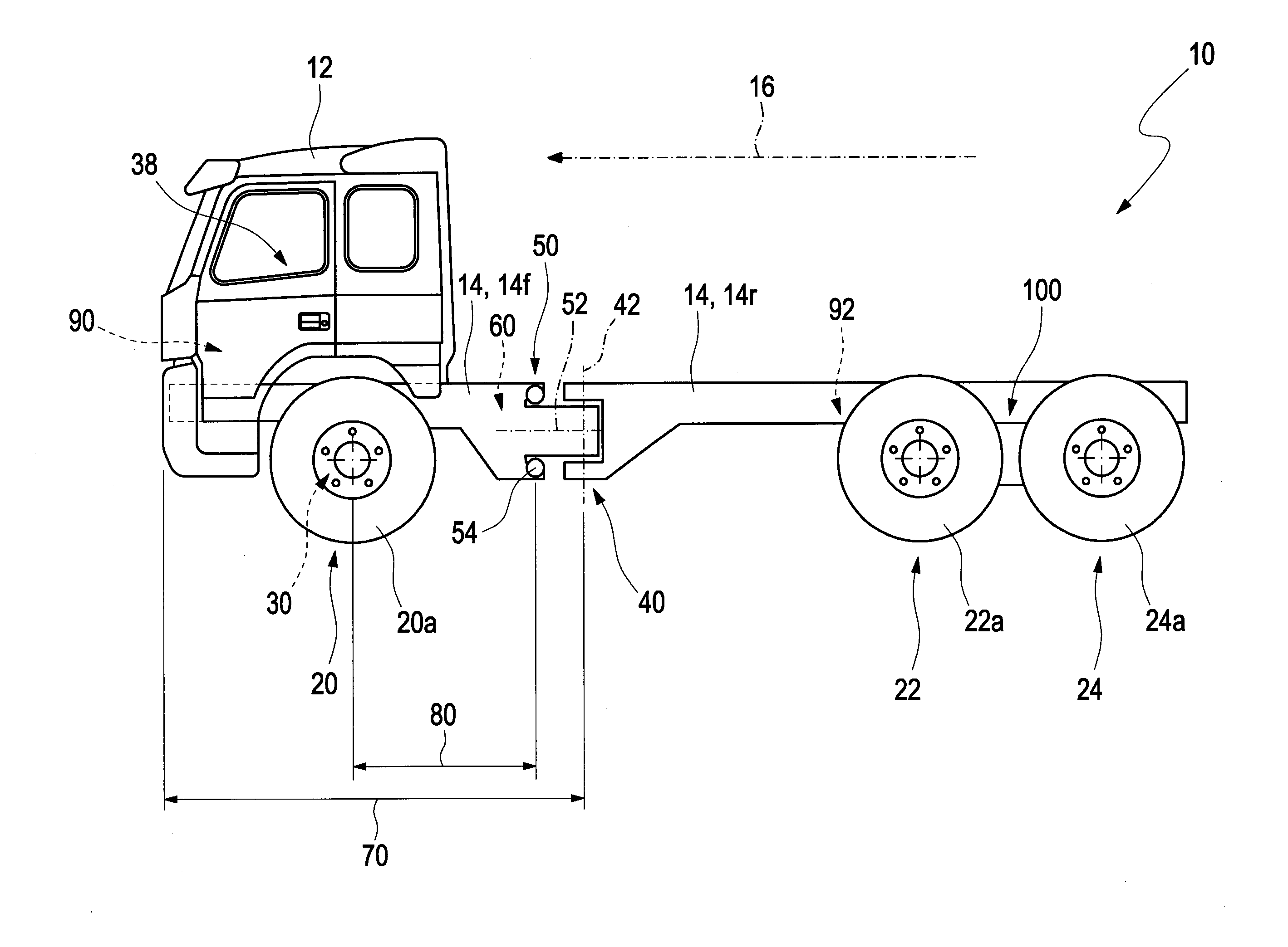 Frame-steered vehicle