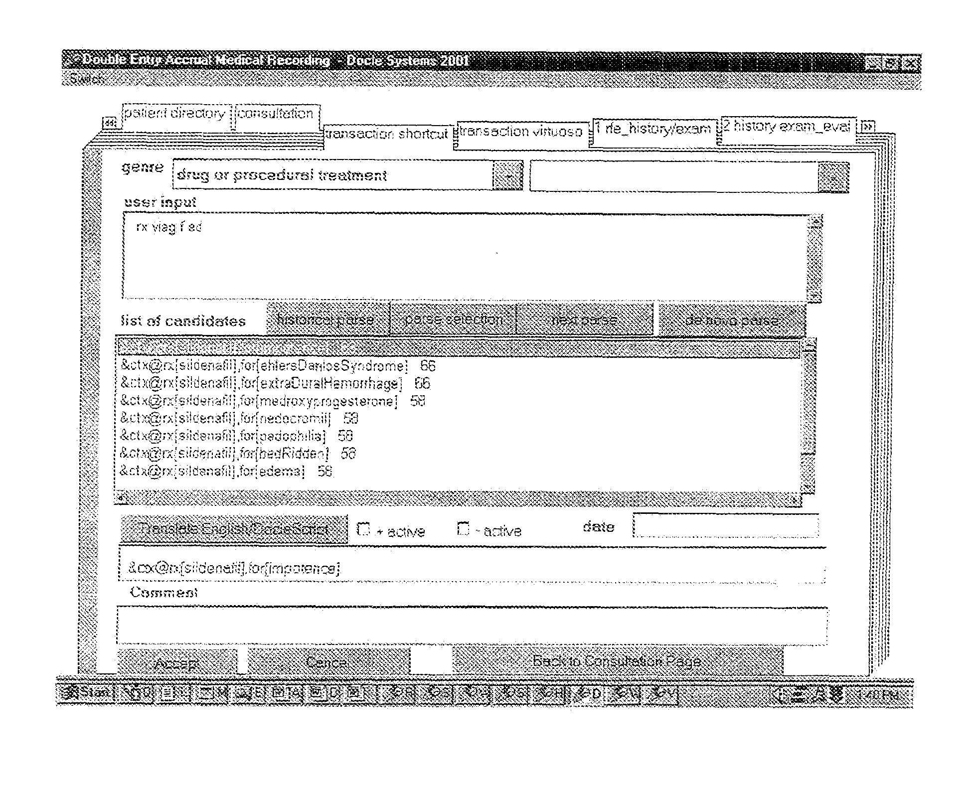 System and method of improved recording of medical transactions