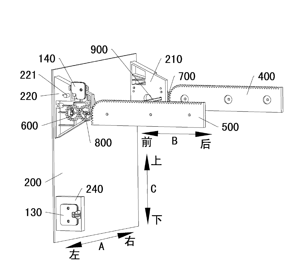 Overturning-type sliding door assembly and cabinet air conditioner provided with same