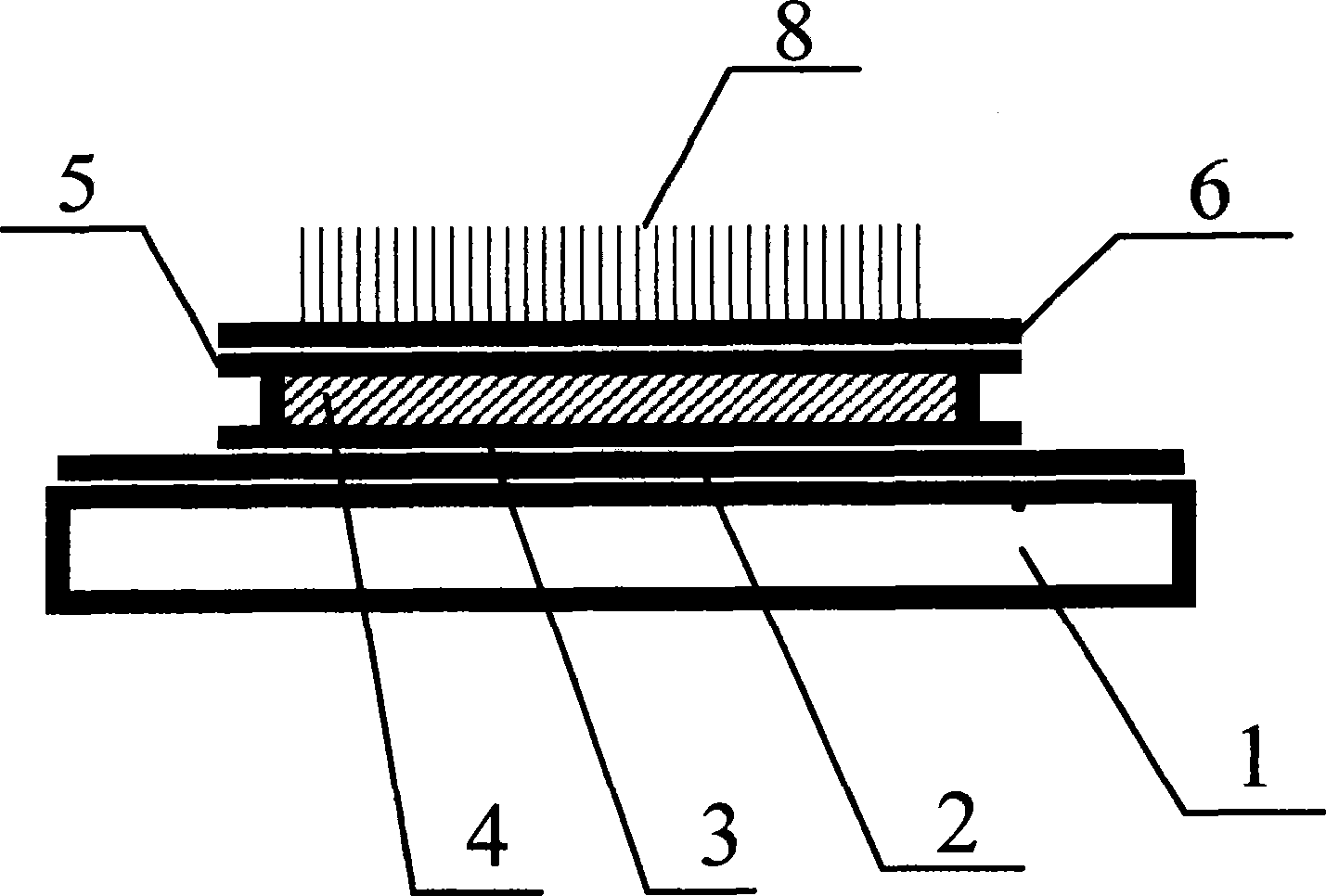 Flat-board display of hollow bottom grid array structure and mfg. technology