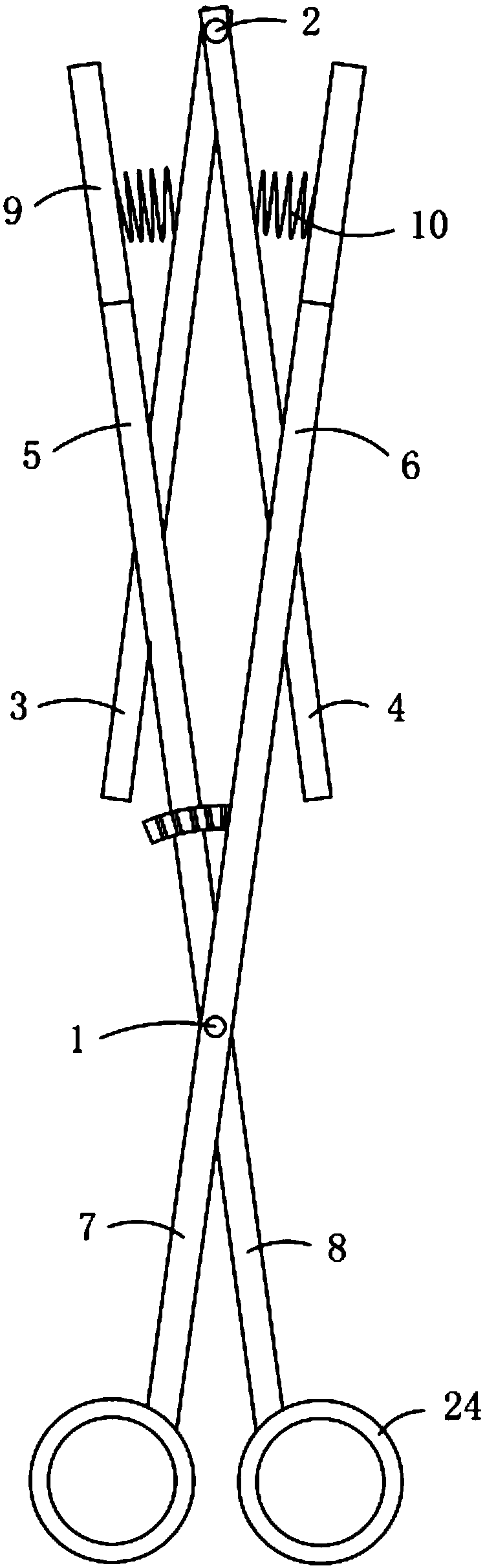 Enveloping adhesive type tumor resection scissors