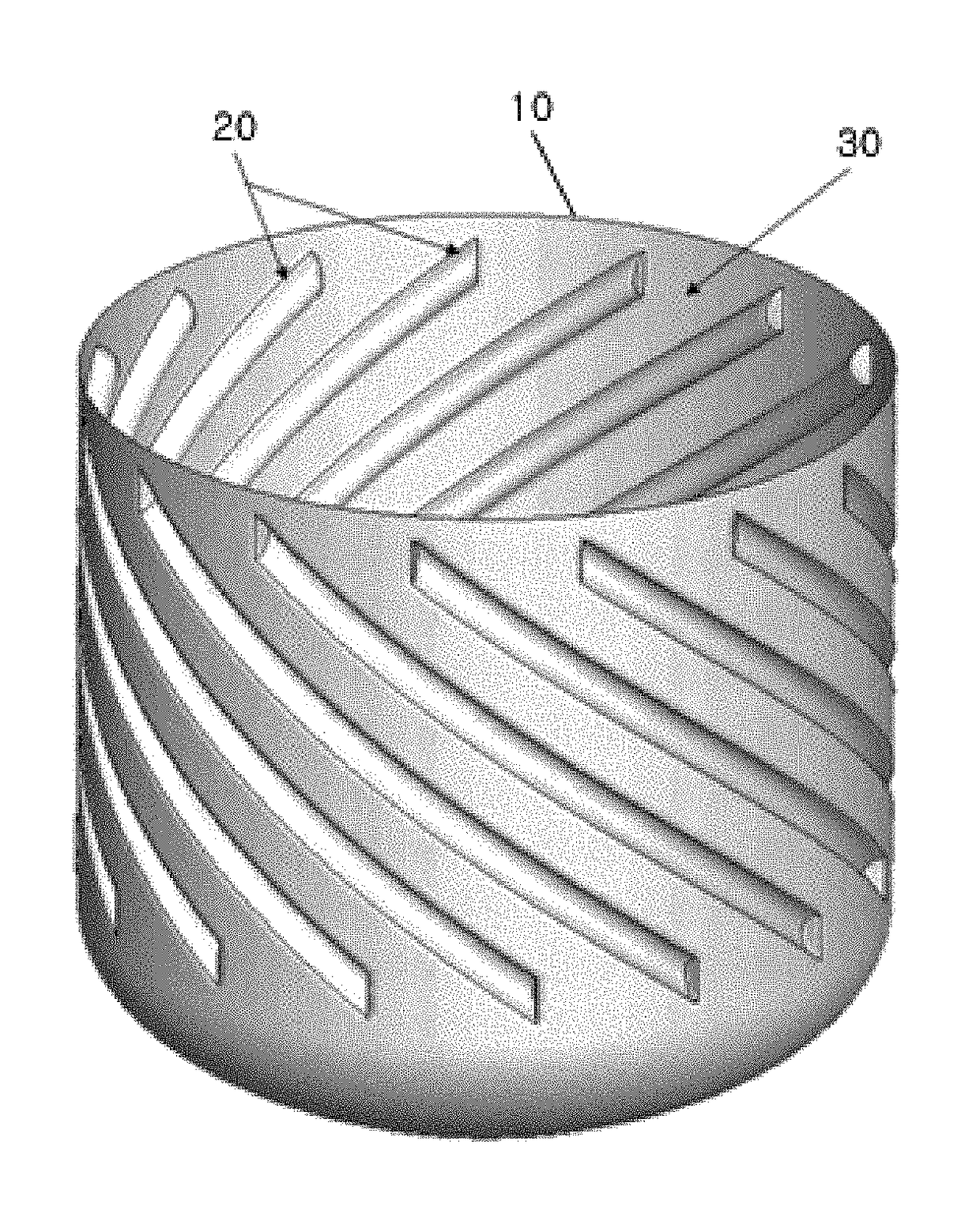 Stirrer having recesses formed inside container