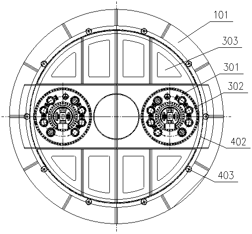 Multi-cutter disc large-section vertical shaft tunneling device