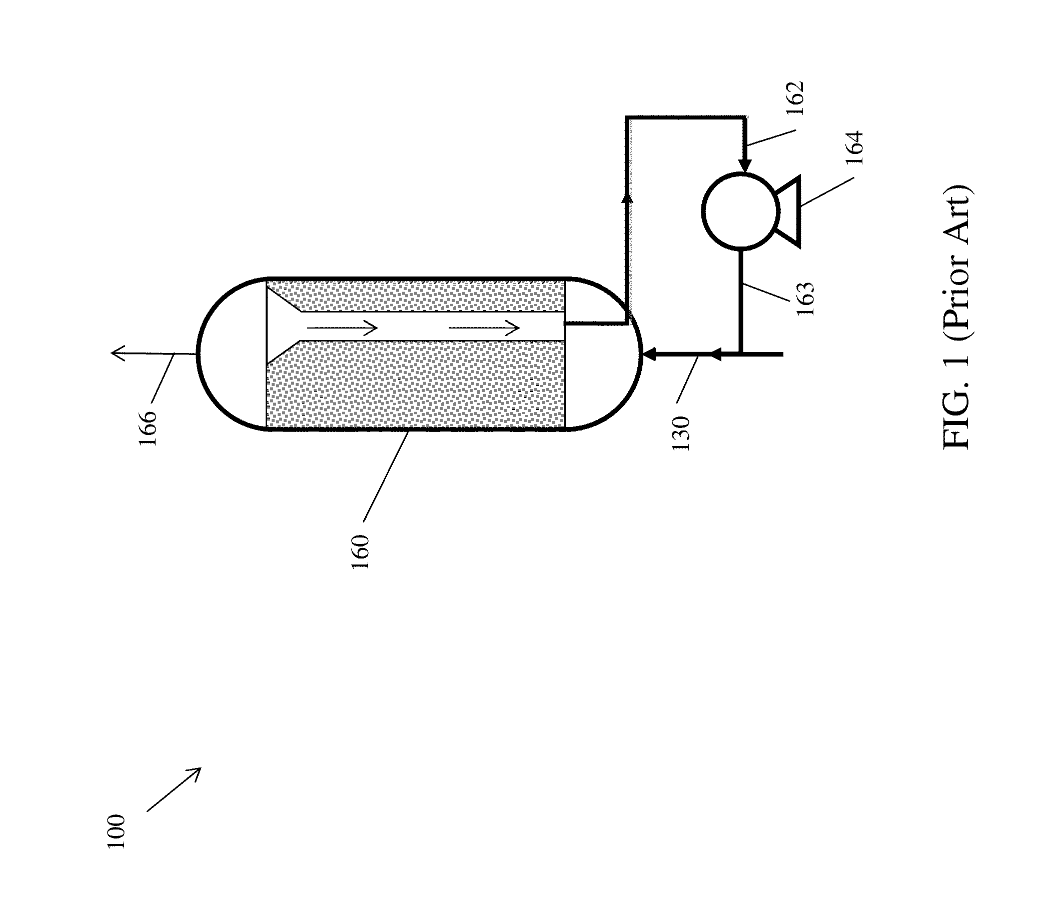 Ebullated-bed process for feedstock containing dissolved hydrogen