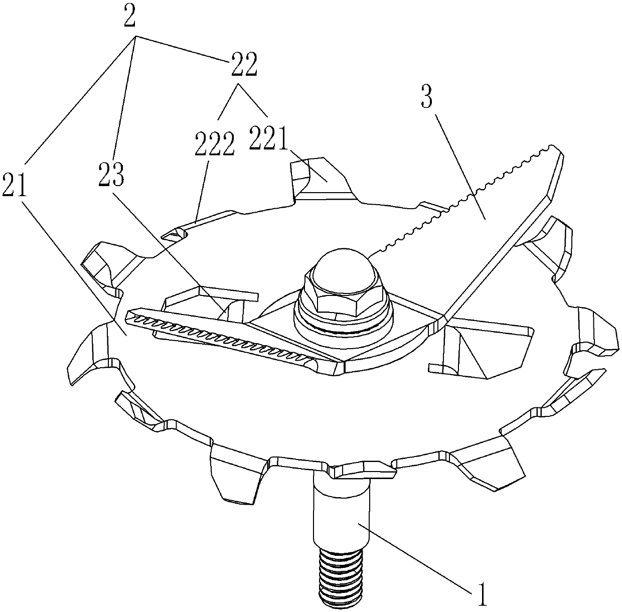 Food processor and knife component for same