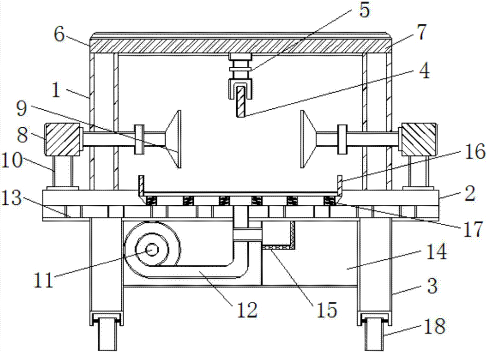 Mold polishing device with dust collecting effect