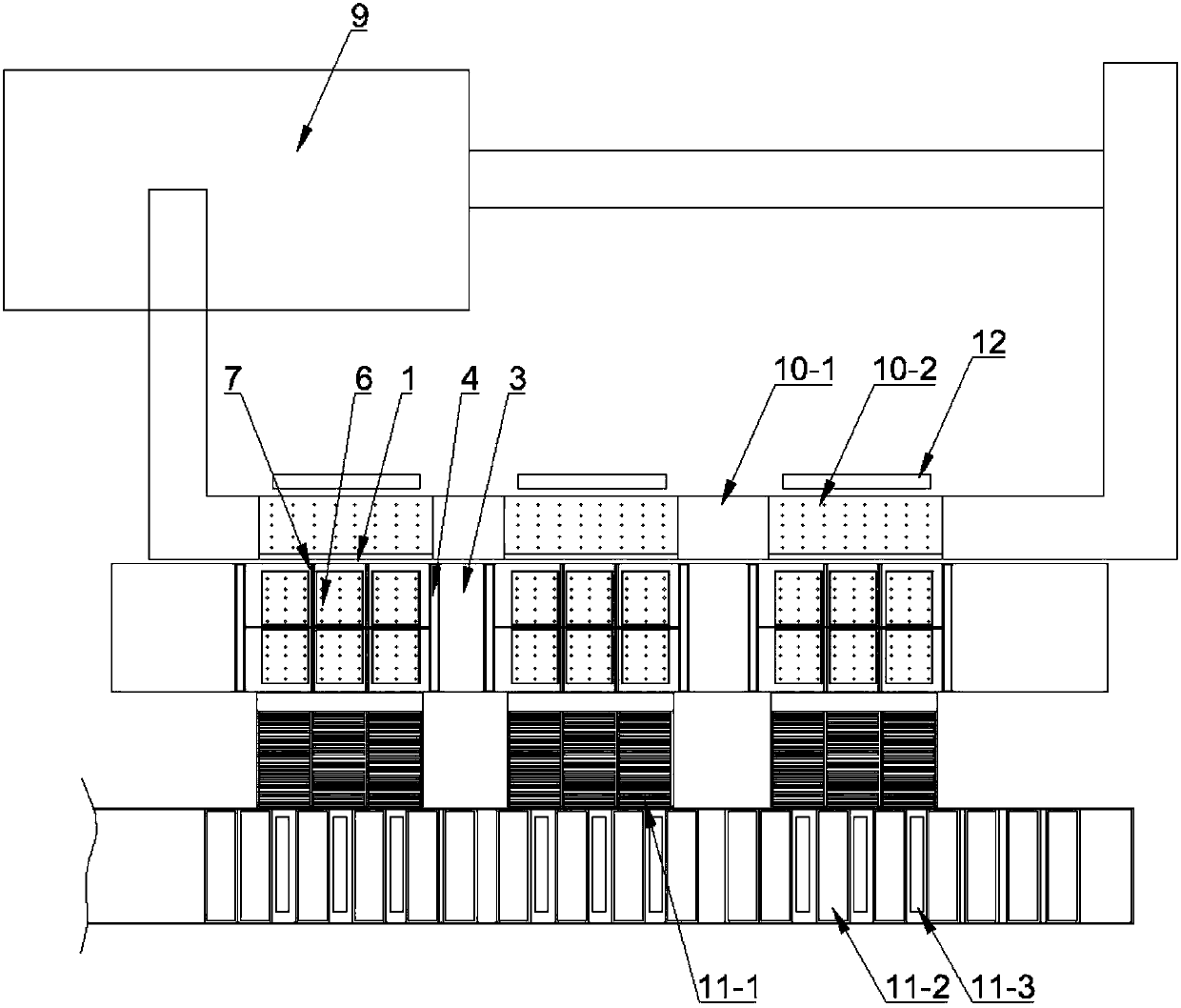 Rail traffic van support structure