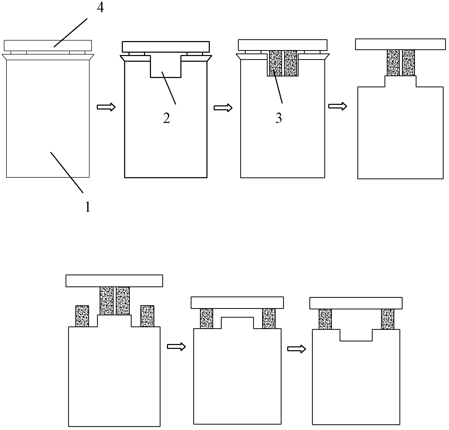 Non-blasting construction method for dismantling pier to land bridge