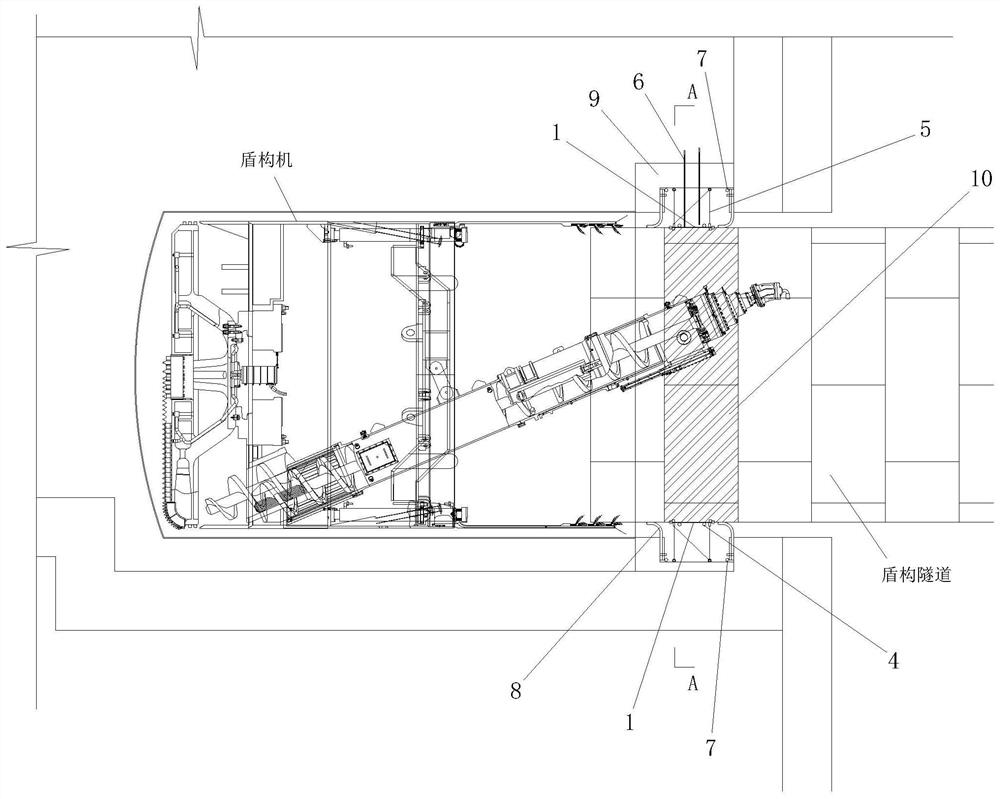 Sealing and water stopping structure applied to high-water-pressure unconsolidated stratum shield tunnel receiving tunnel portal and construction method