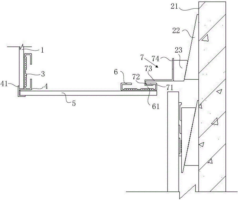 Top plate siding device, suspended ceiling and suspended ceiling installing method