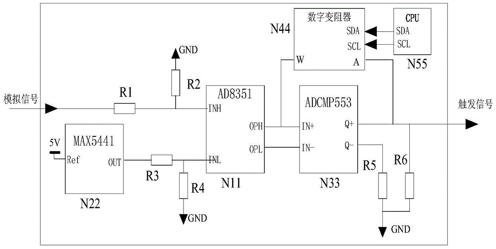 A Digital Oscilloscope Trigger Sensitivity Continuously Adjustable Circuit