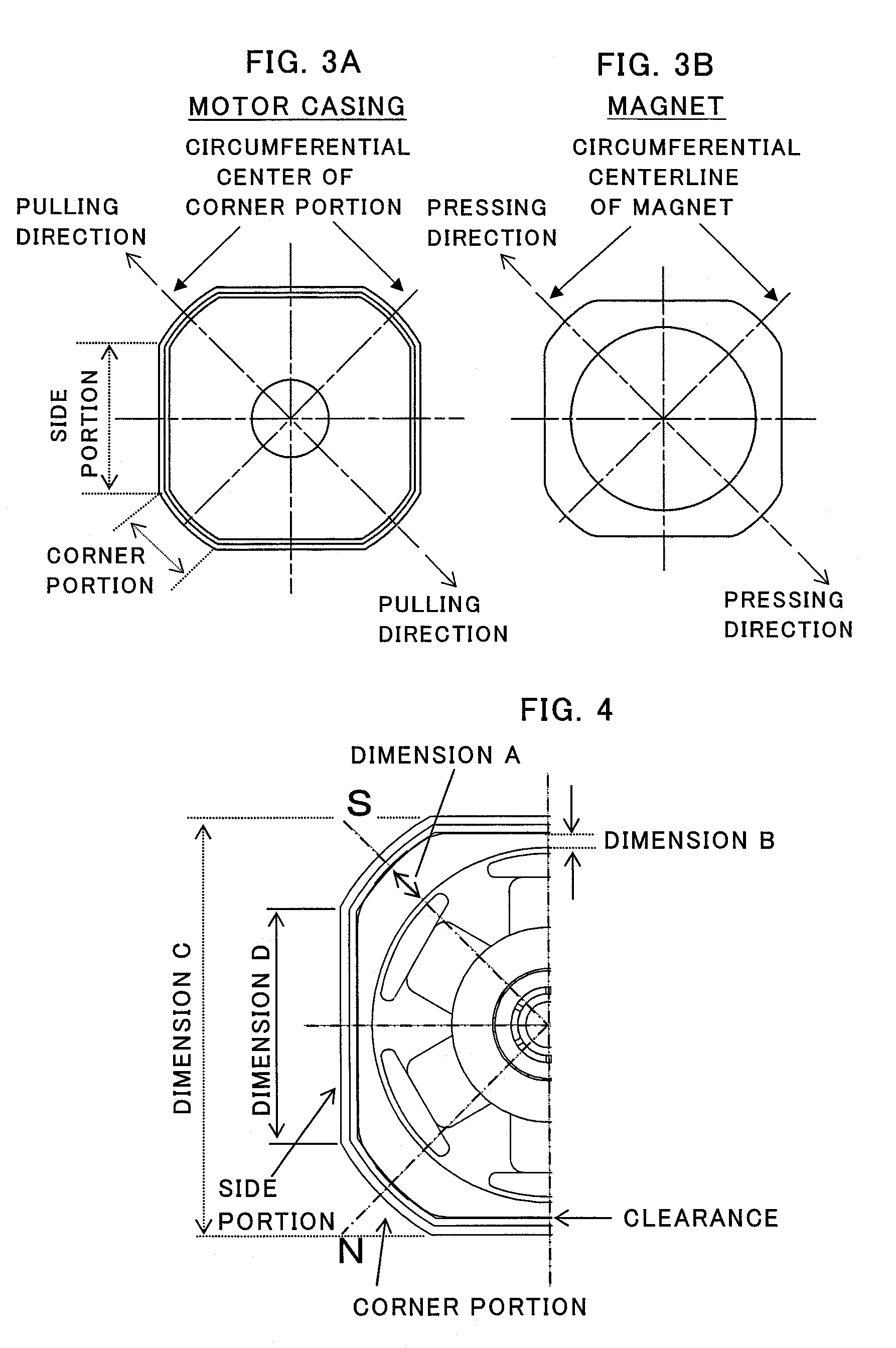 Small-sized motor having polygonal outer shape