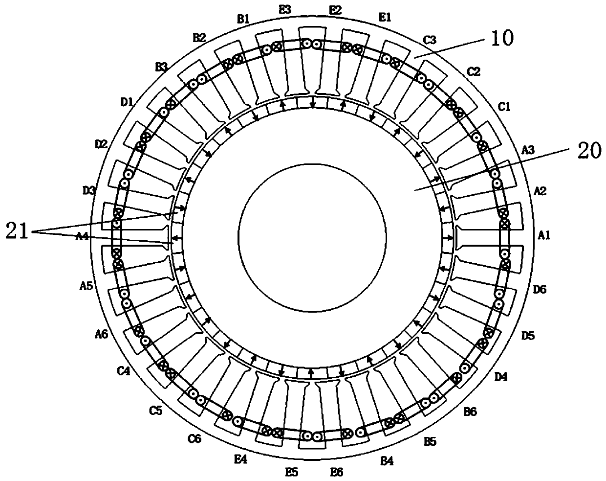 Permanent magnet fault-tolerant motor based on alternate tooth winding and unequal stator pitch