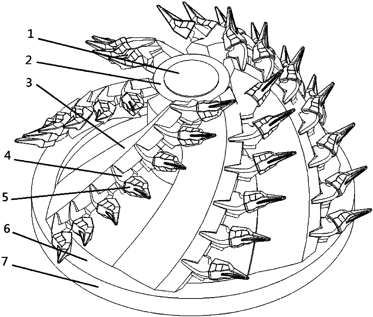 Powerful soil-breaking reamer for dredger