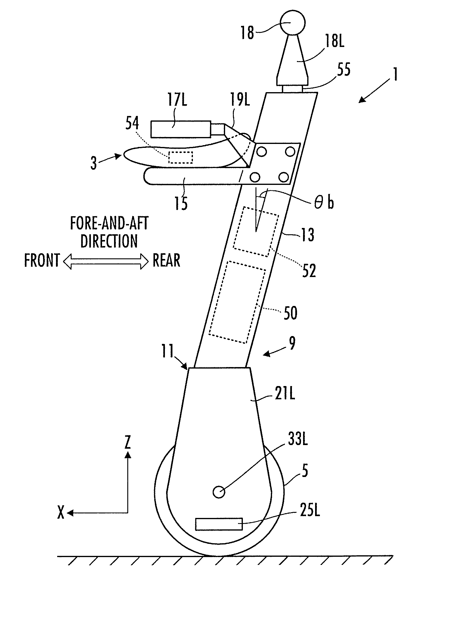 Control device of inverted pendulum type vehicle