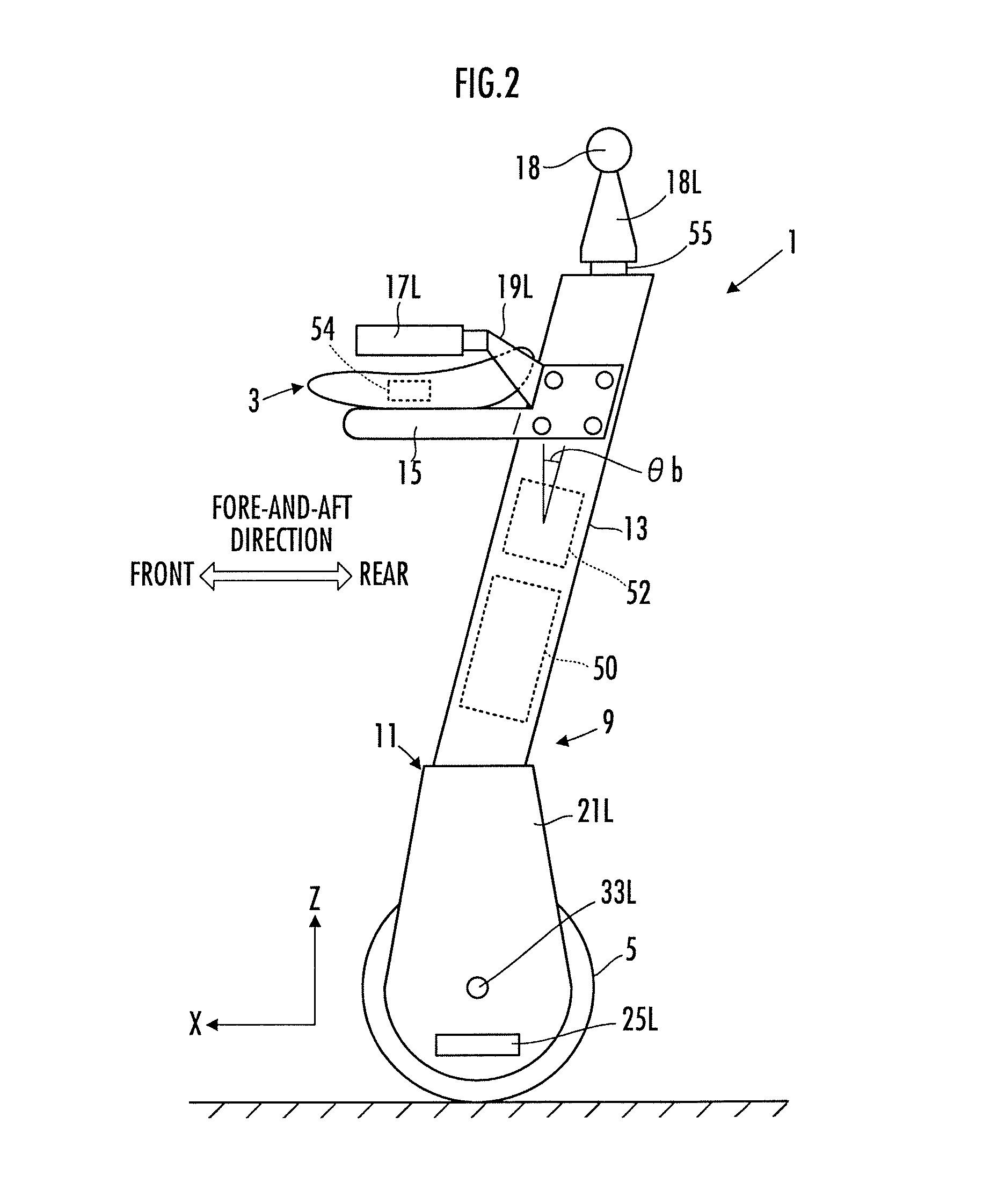 Control device of inverted pendulum type vehicle