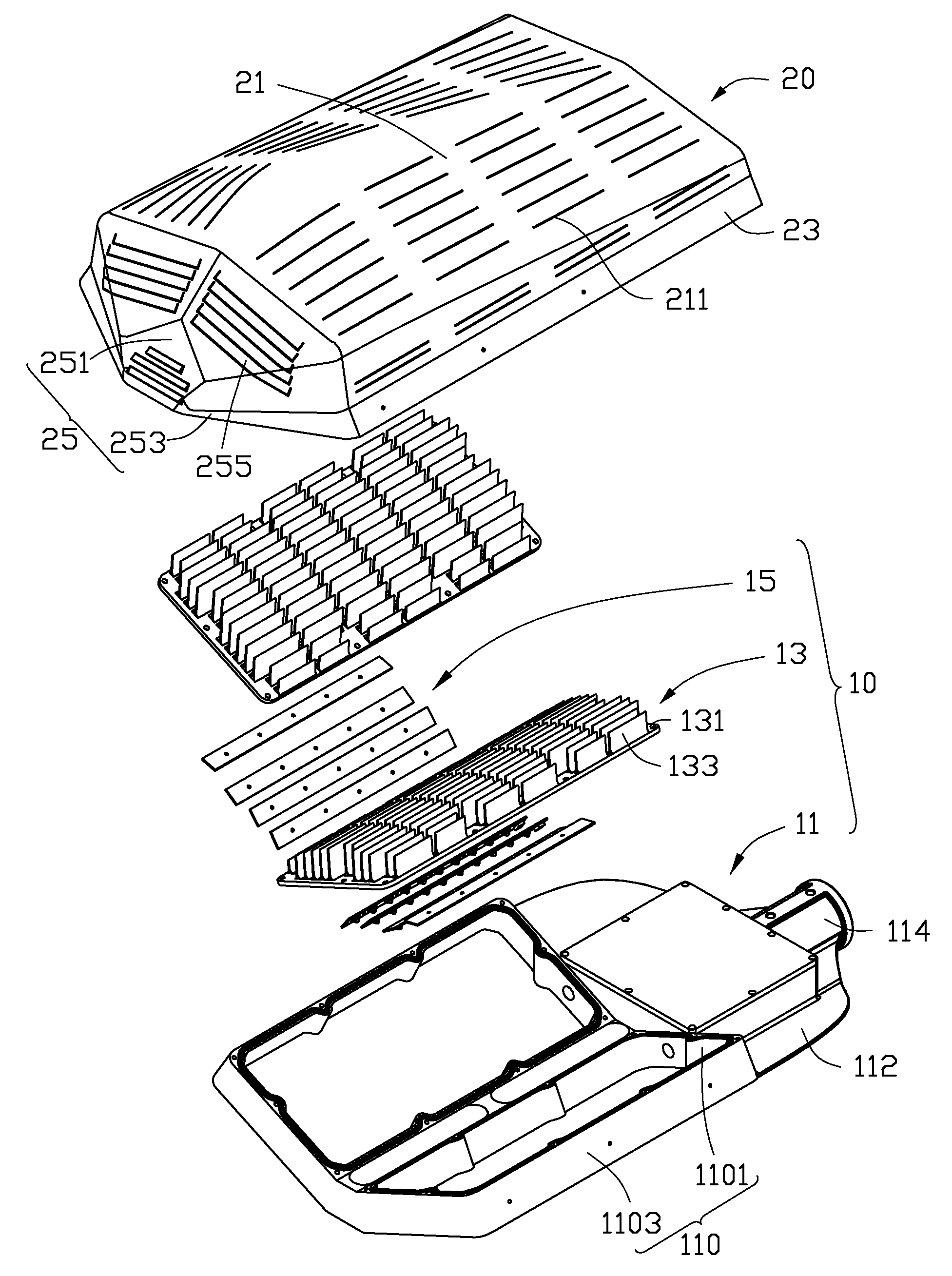 Outdoor LED lamp having a protective cover