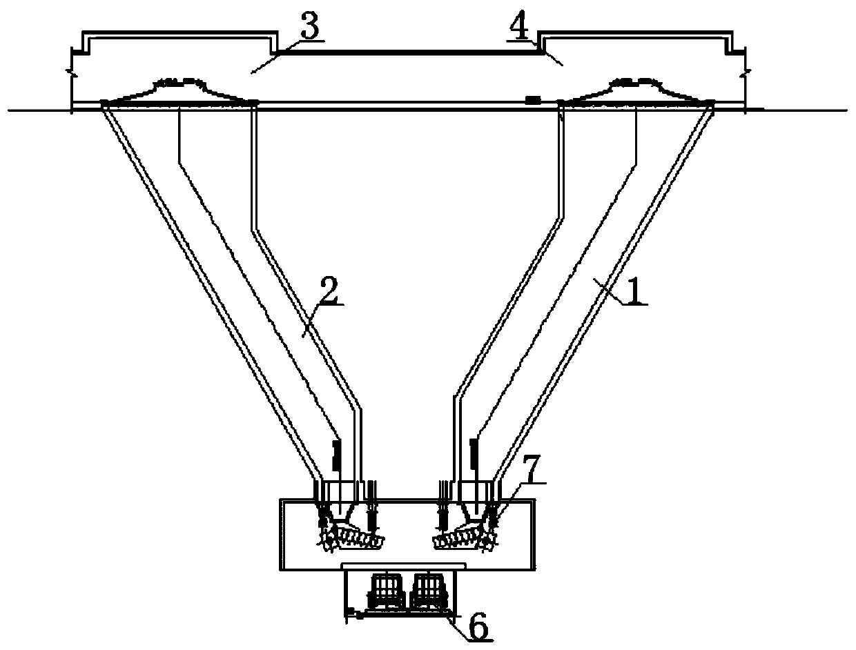 Ore waste rock double-ore-pass device of skip inclined shaft