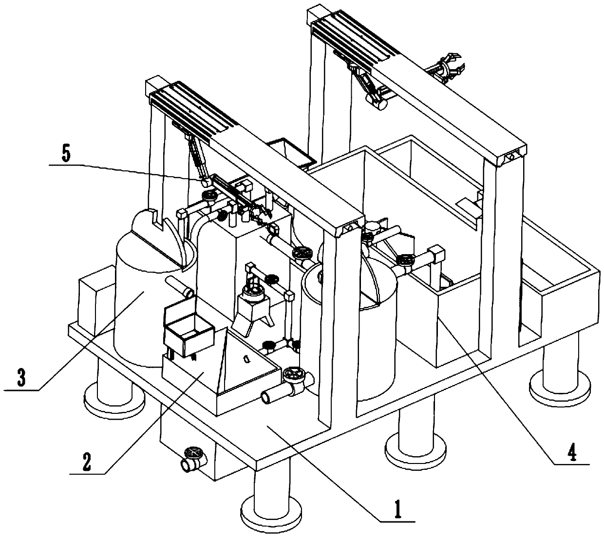 Device and process for adsorbing precious metal in acid wastewater in gold purifying process