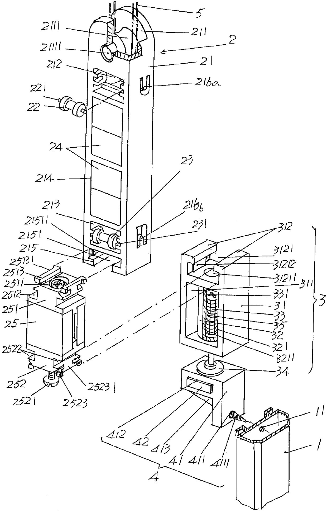 Louver curtain anti-slip device for hollow glass built-in louver