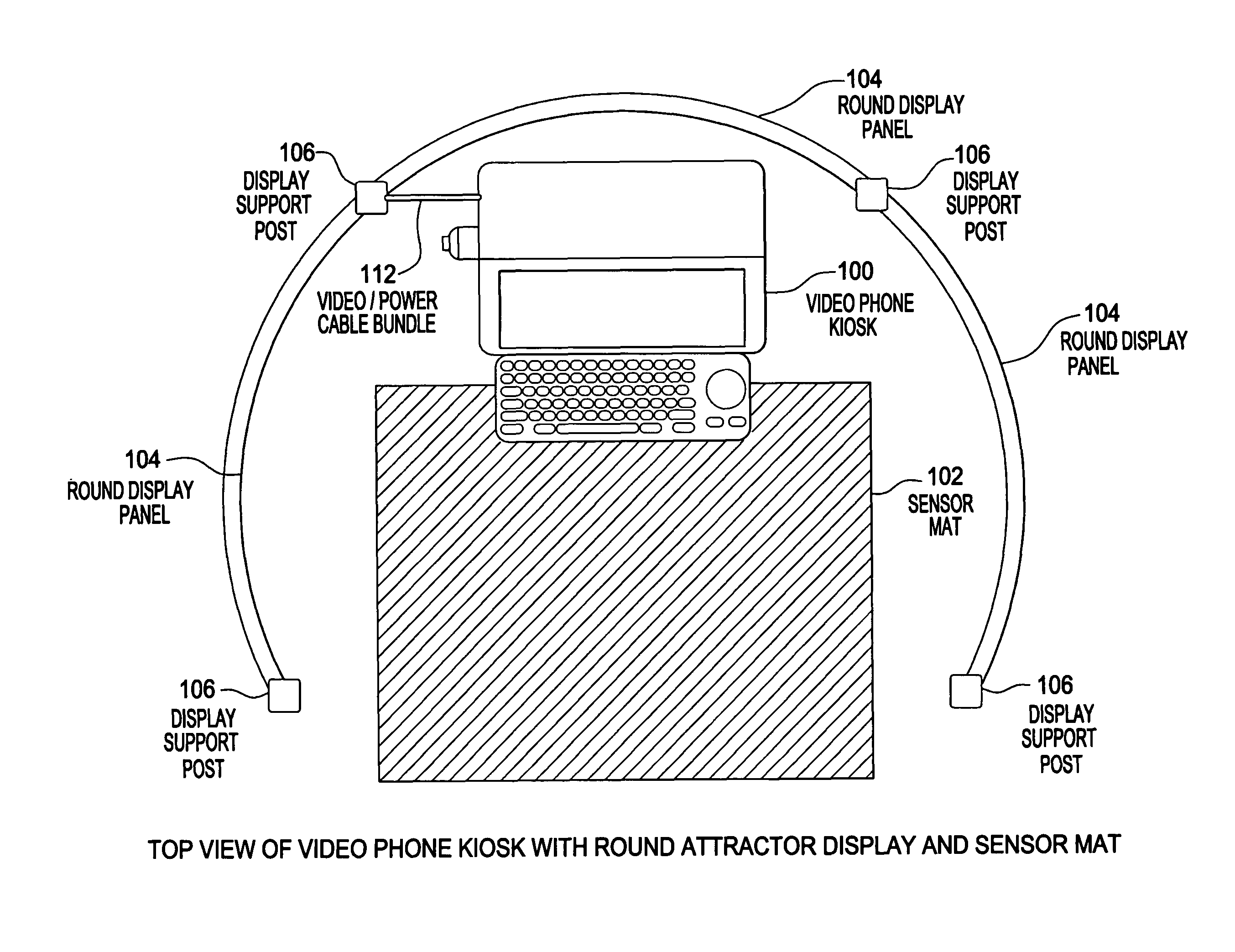 Video phone kiosk with attractor and proximity sensing