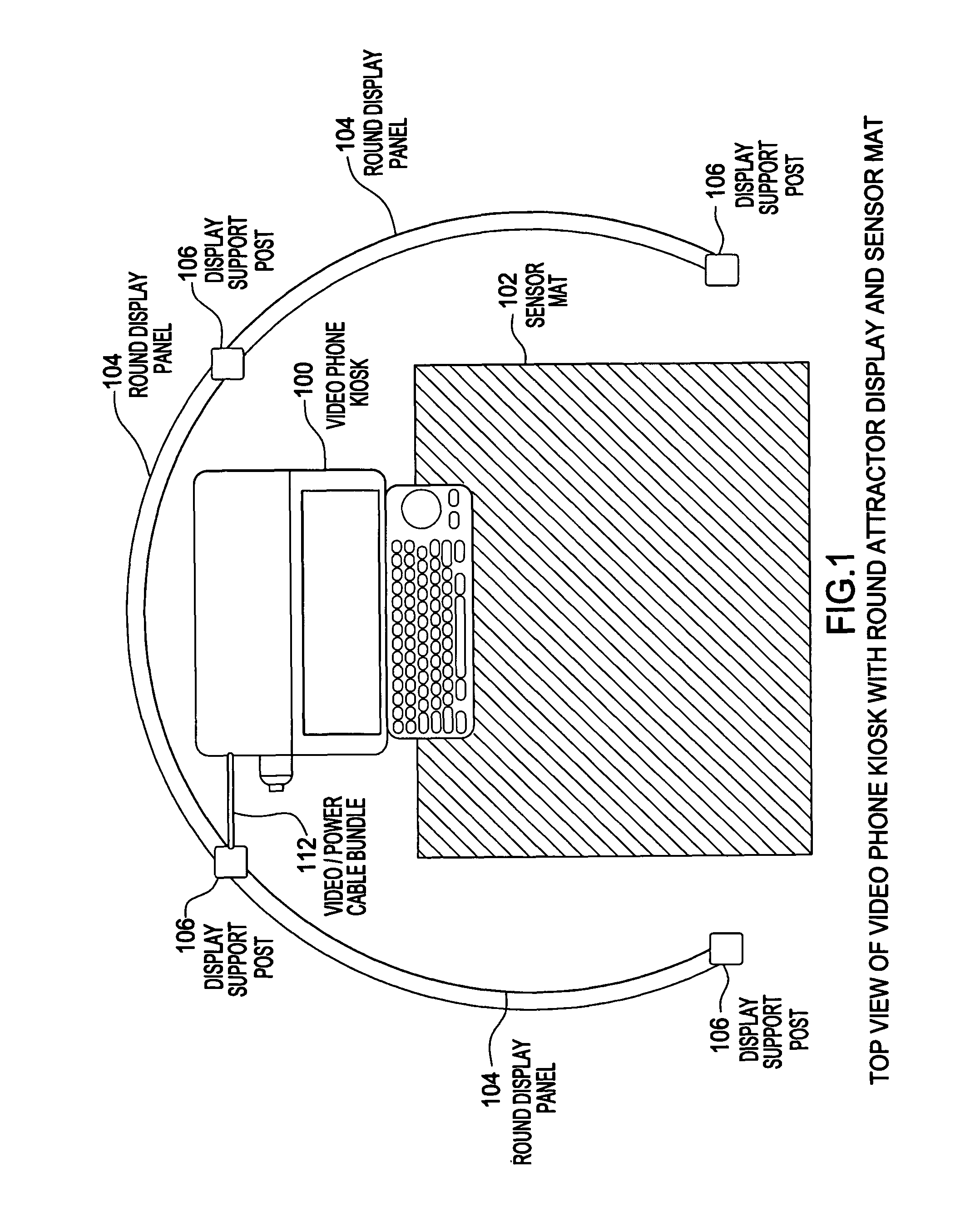 Video phone kiosk with attractor and proximity sensing