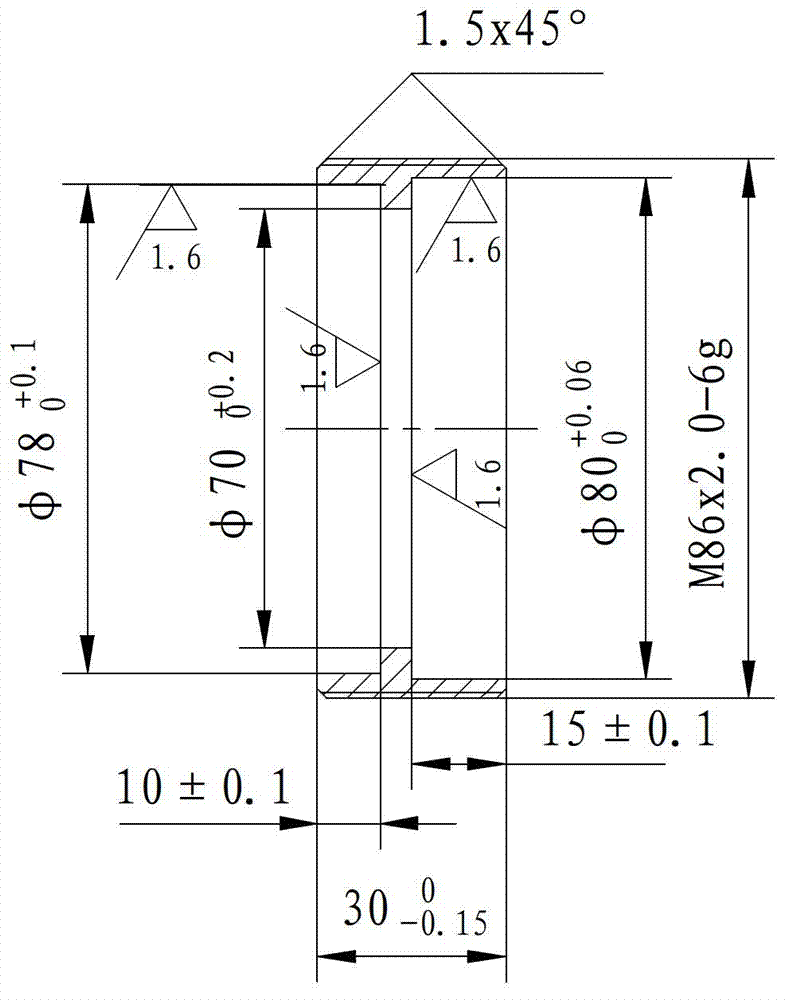 Process for processing external threads of thin-wall threaded sleeve and threaded sleeve turning clamp used for same