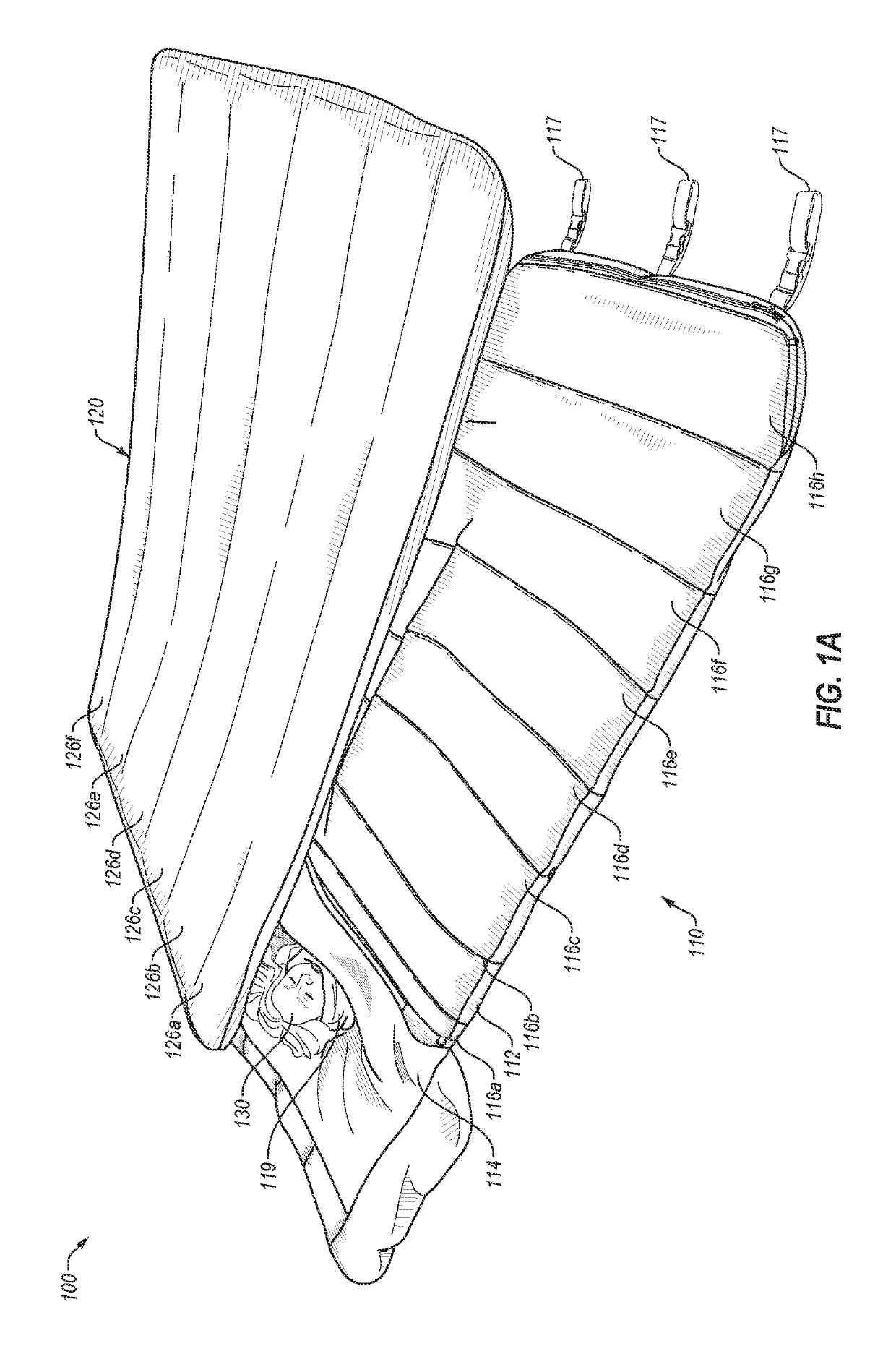 Sleeping bag with integrated quilt