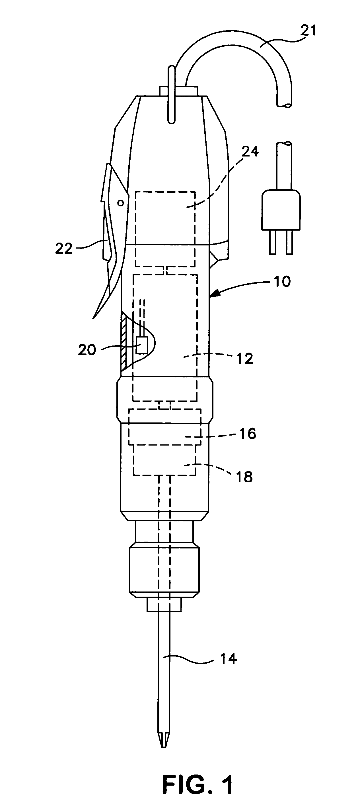 Motor-driven rotary tool with internal heating temperature detecting function