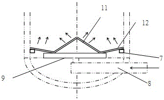 Convex airflow distribution plate and reactor thereof