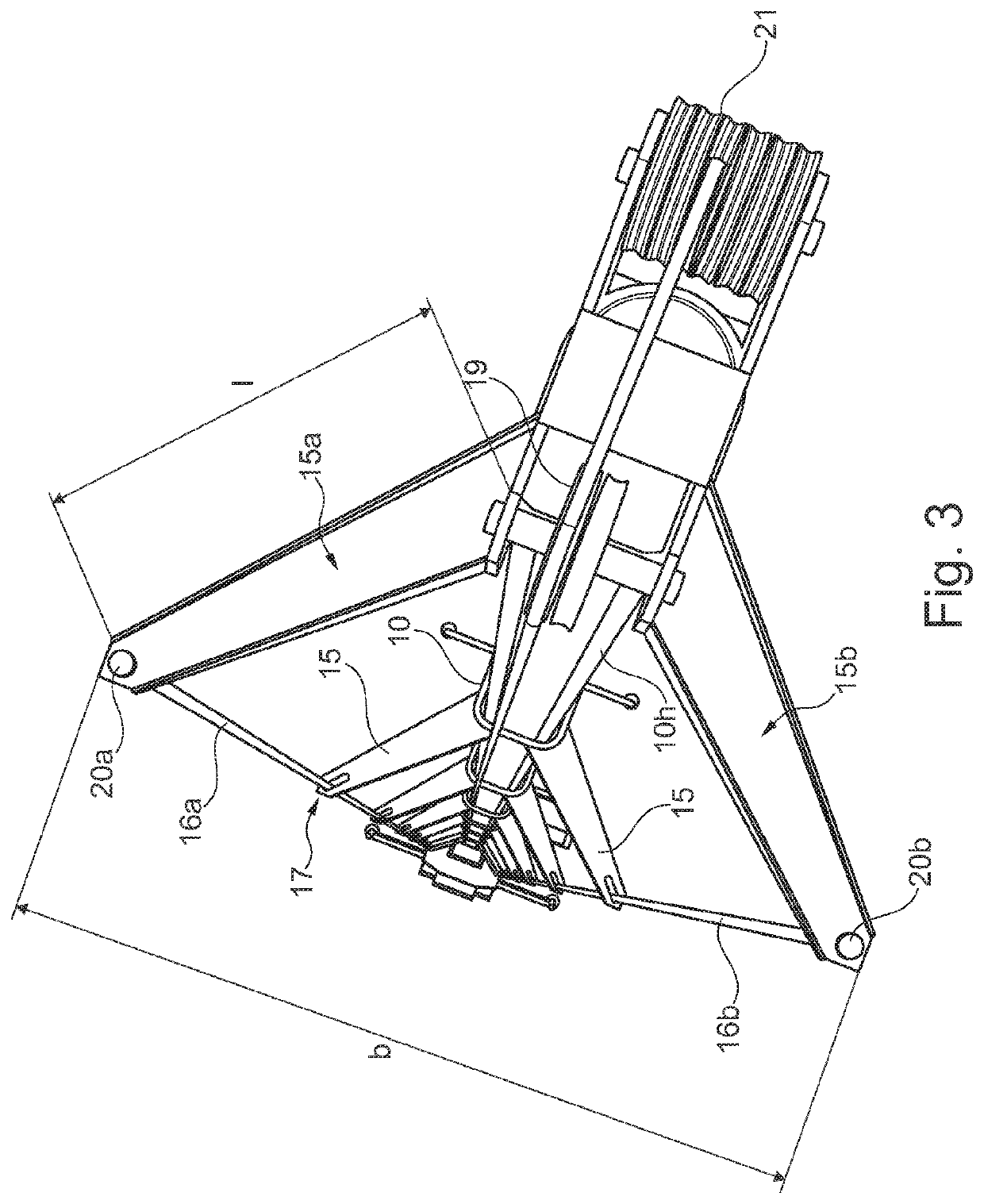 Telescoping jib comprising a guying system for a mobile crane and guying method therefor