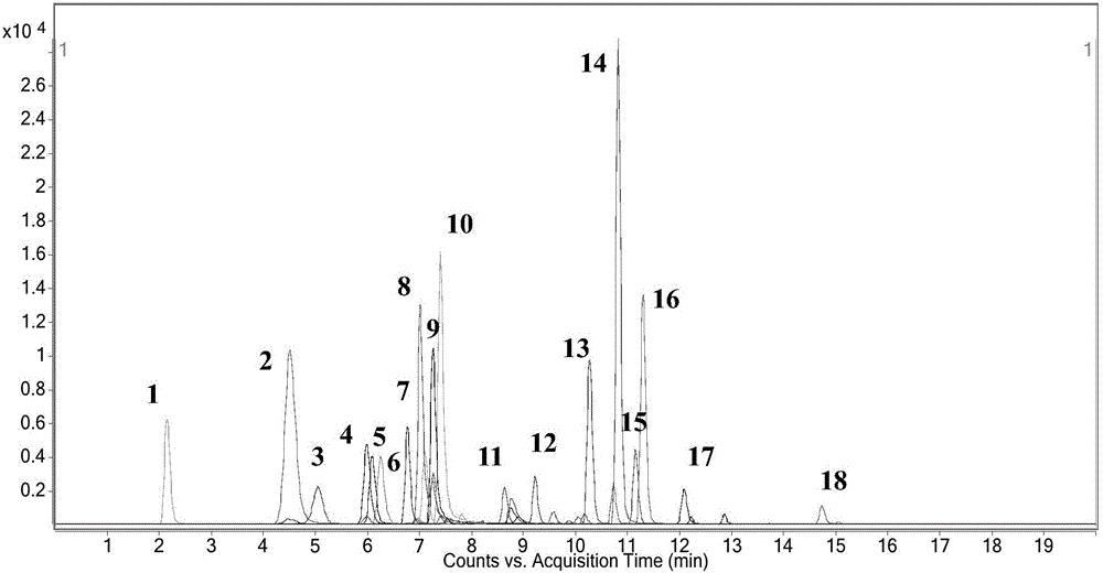 Synchronous detection method for plurality of types of drug residues in water body