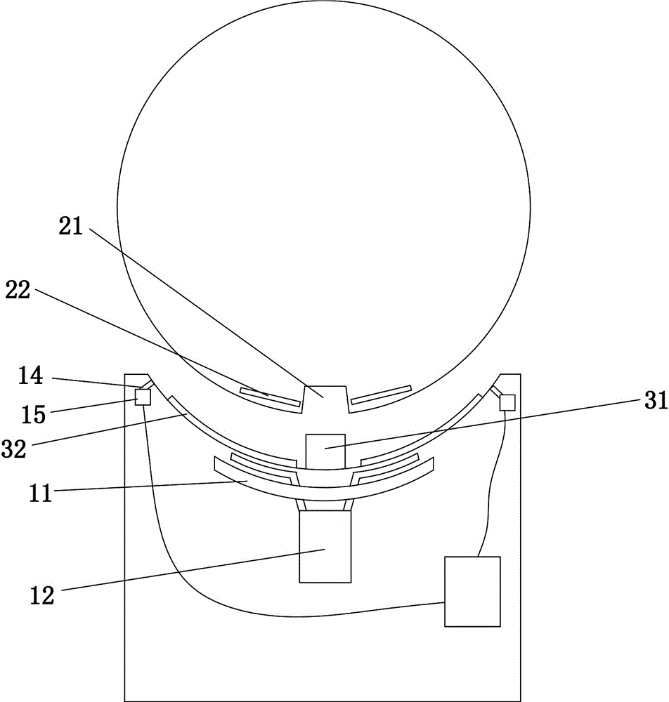 Display cabinet with magnetic suspension device