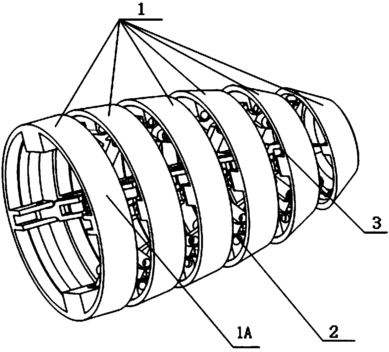 Aircraft deformation nose cone device based on spatial two-degree-of-freedom expandable mechanism