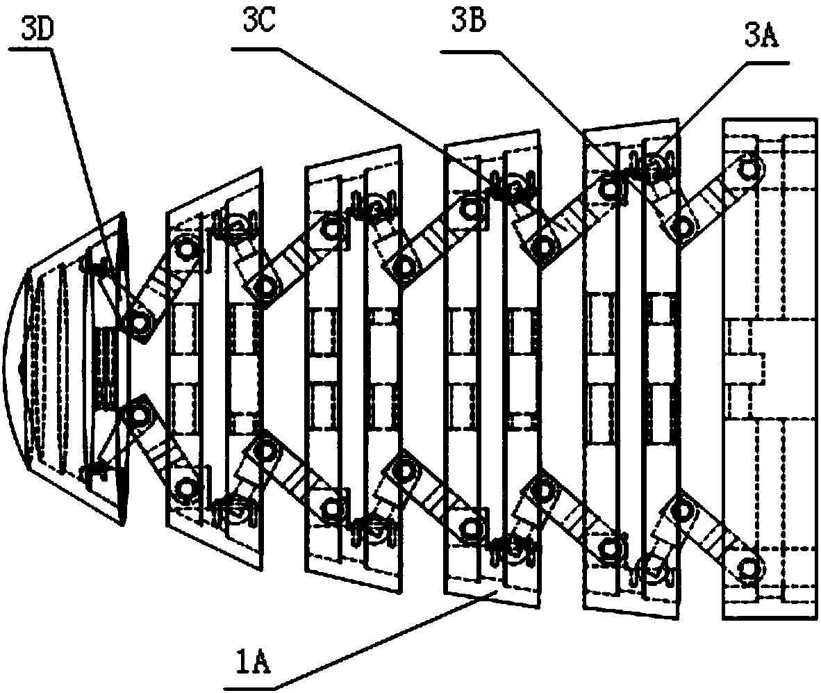 Aircraft deformation nose cone device based on spatial two-degree-of-freedom expandable mechanism