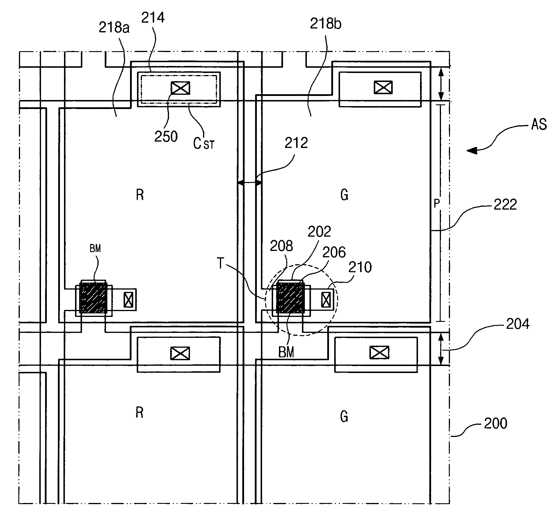 Liquid crystal display device comprising a black matrix including carbon particles coated with an insulating material, metallic titanium particles, and a color pigment