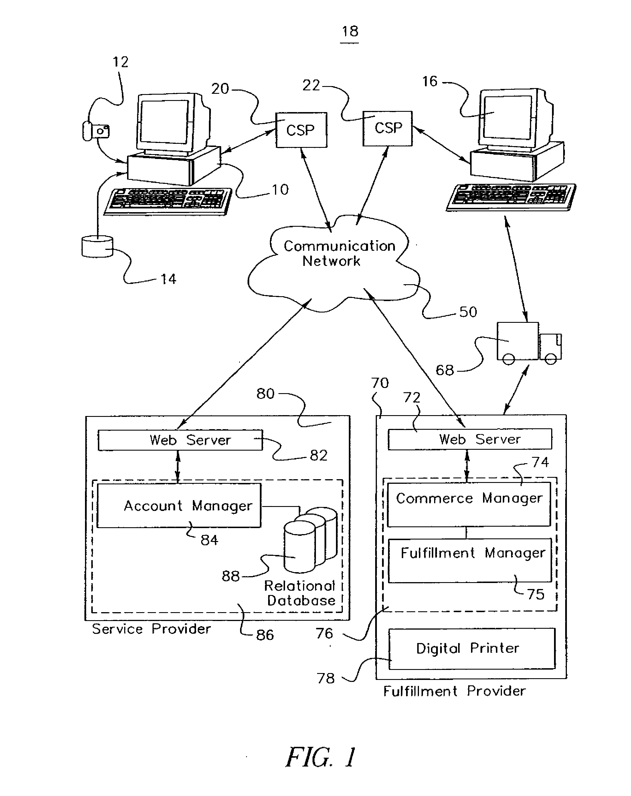 Method and system for managing images over a communication network