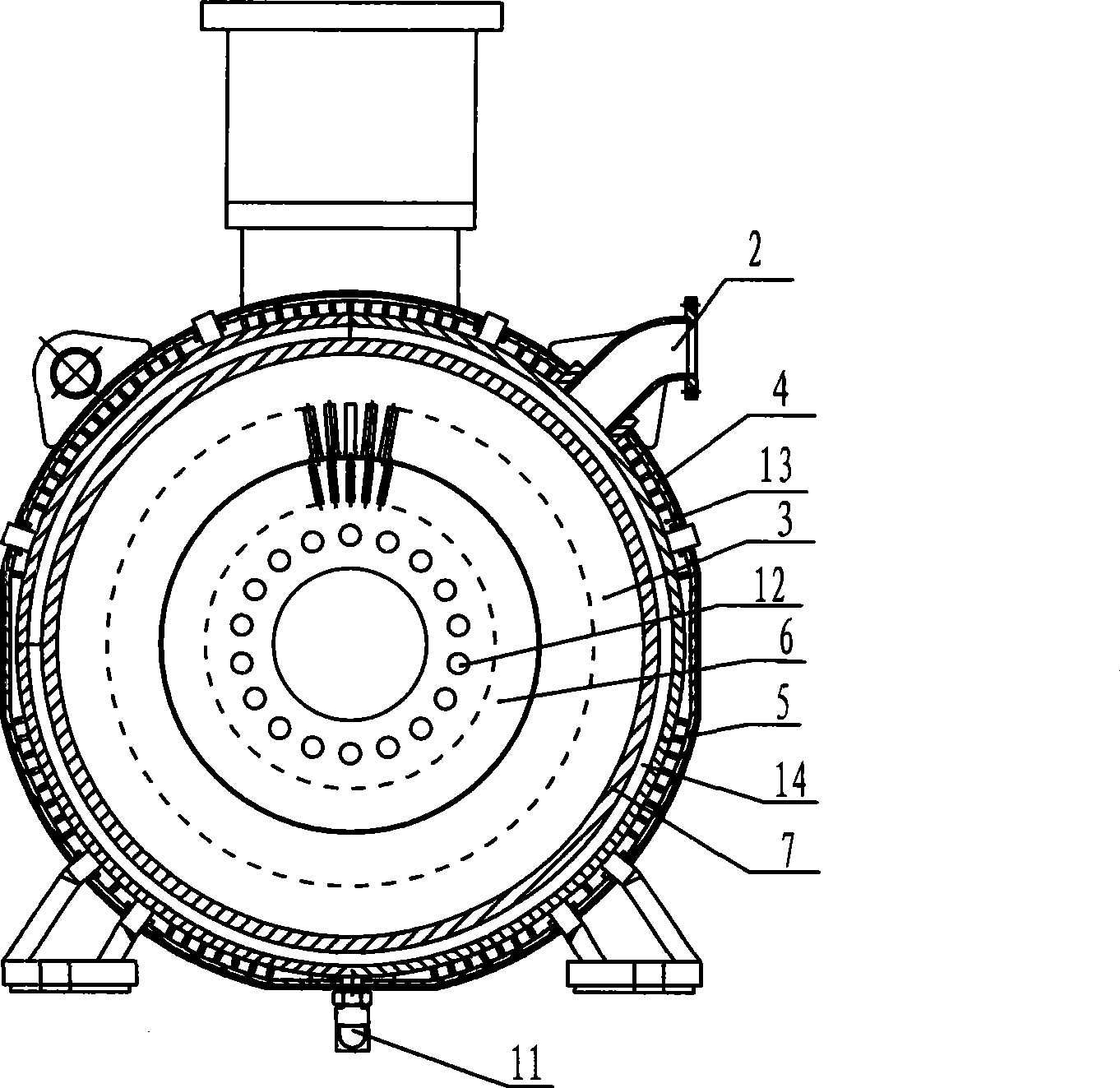 Compact water-cooling three phase asynchronous motor