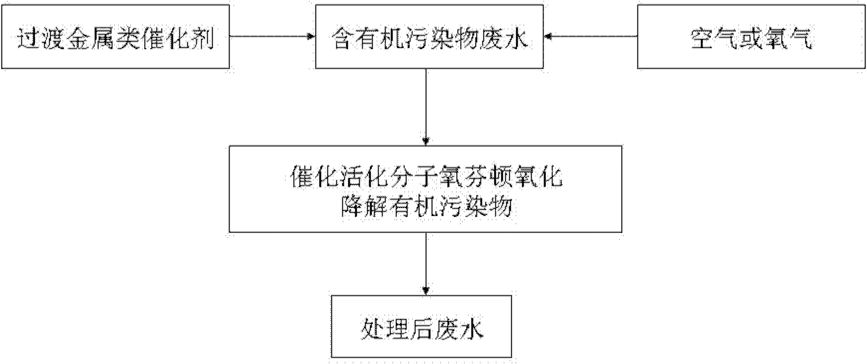 Method for treating water by Fenton oxidization of activated molecular oxygen