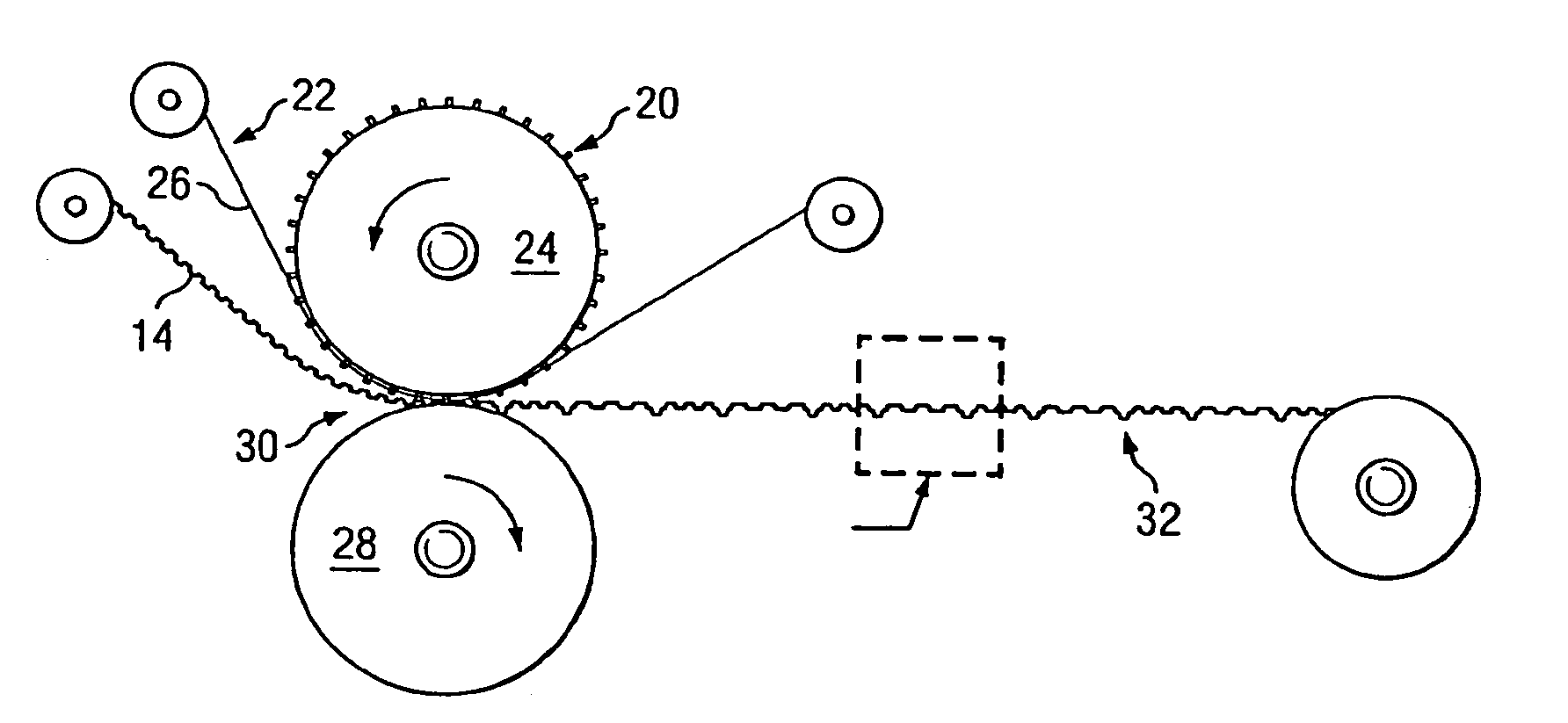 Apertured material for use in absorbent articles