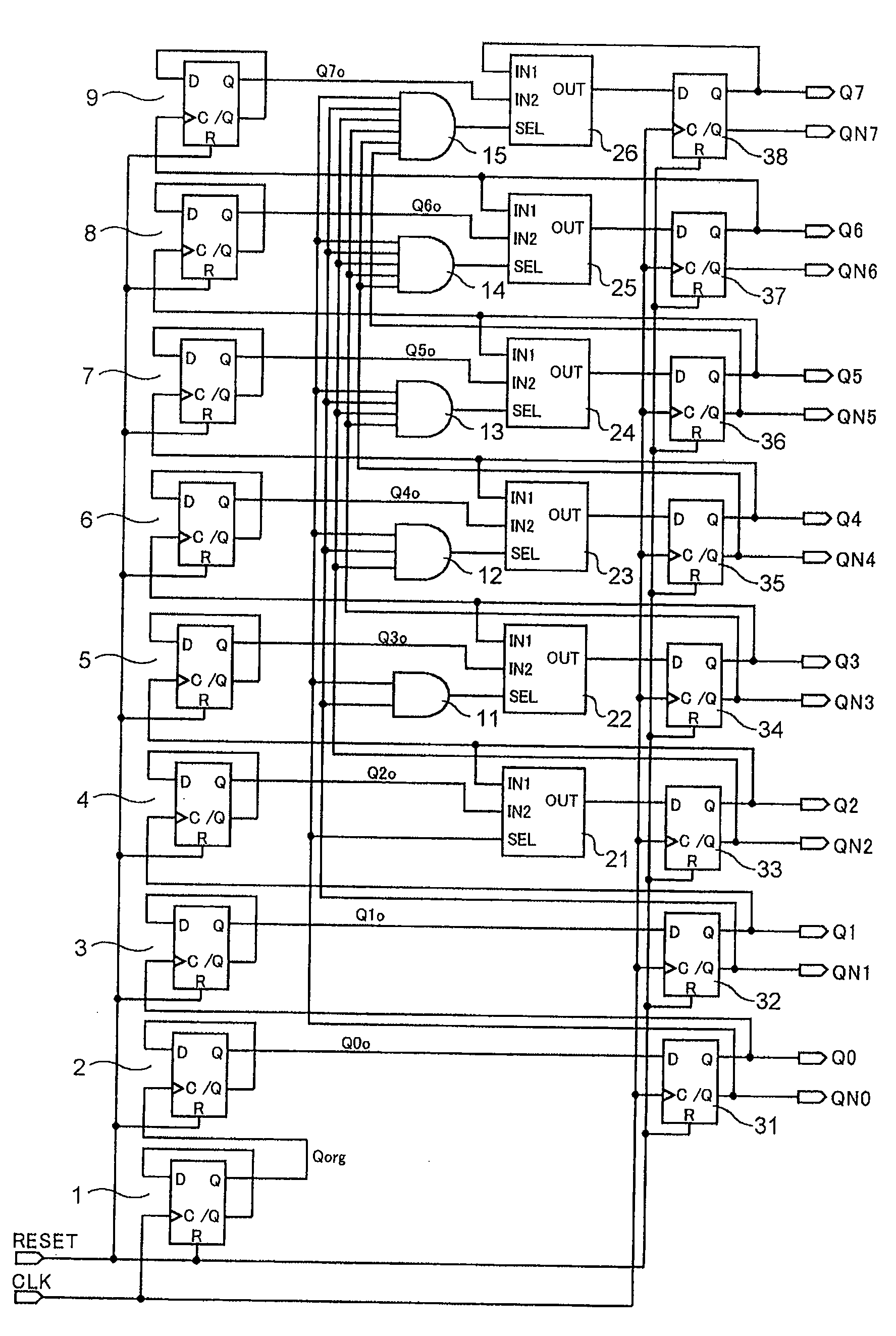 Gray code counter and display device therewith