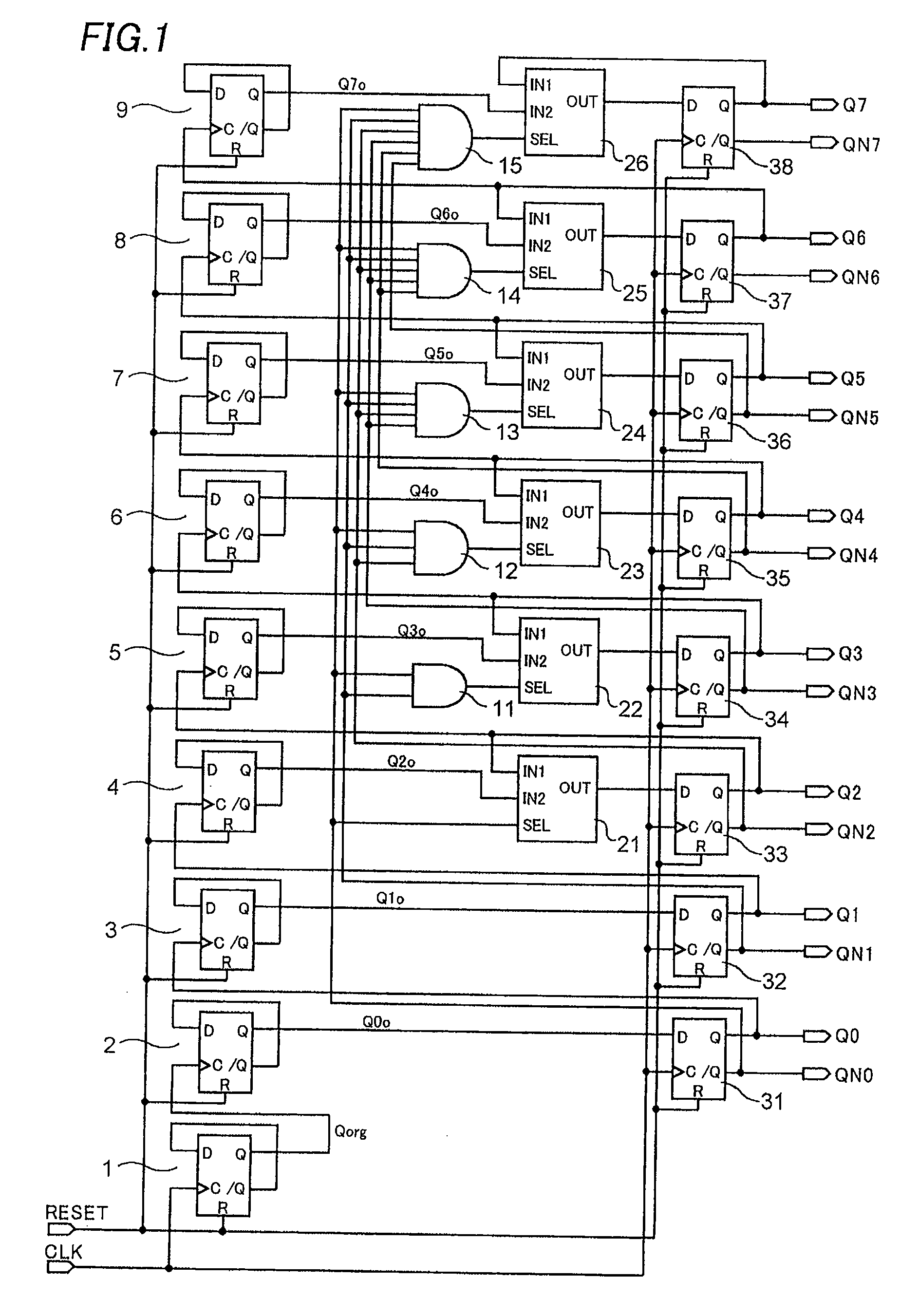 Gray code counter and display device therewith