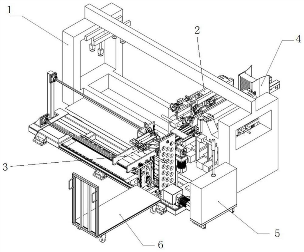 Multi-row drill automatic feeding and discharging device