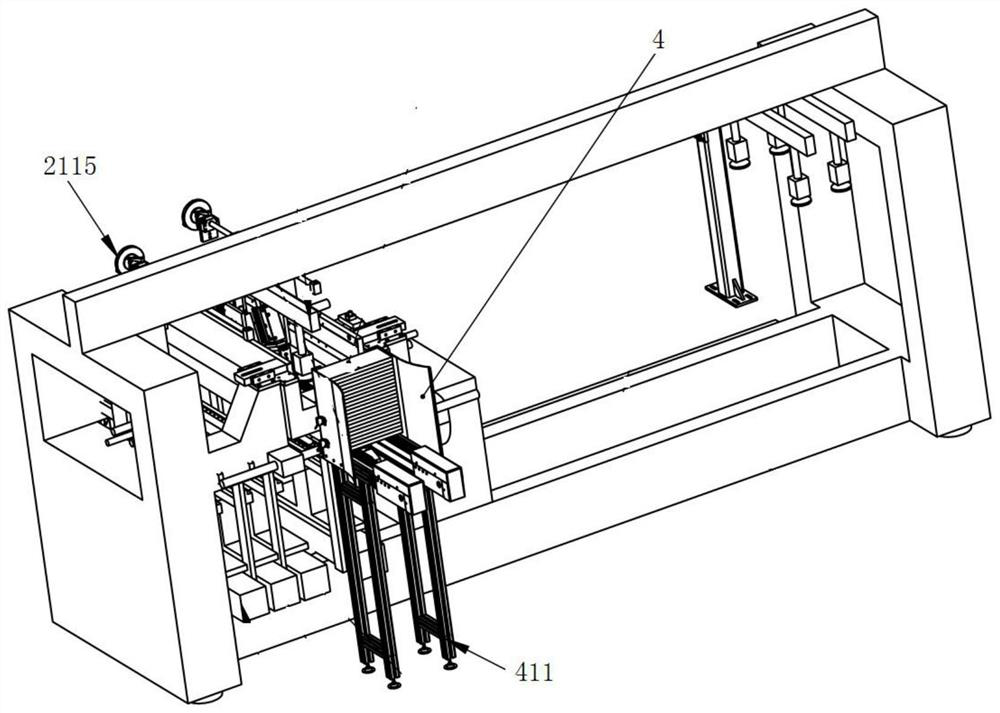 Multi-row drill automatic feeding and discharging device