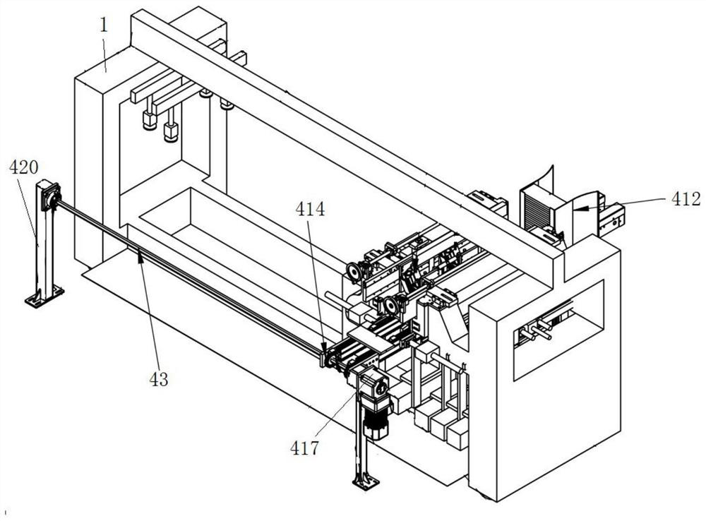 Multi-row drill automatic feeding and discharging device