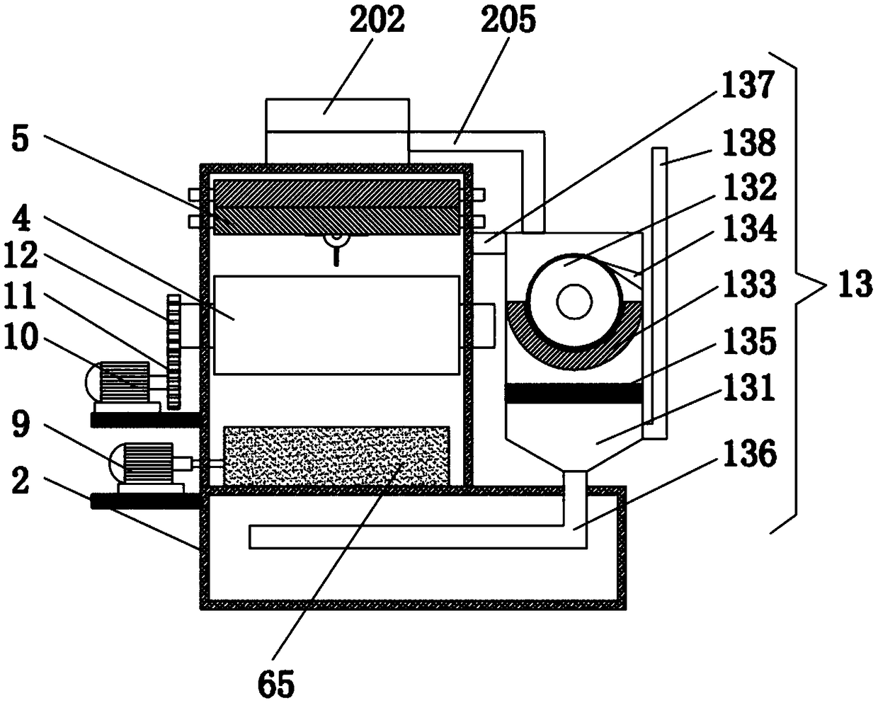 Cleaning and drying device for gauze production