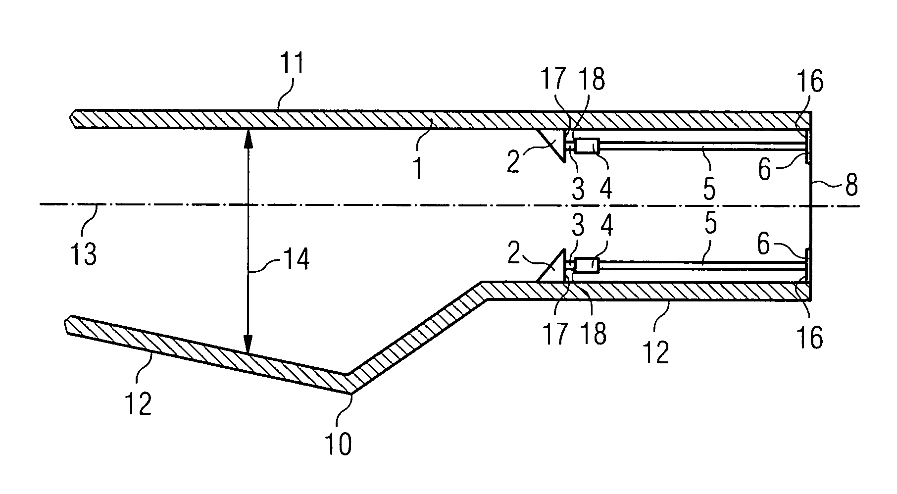 Sensor setup for determination of deflection and/or strain