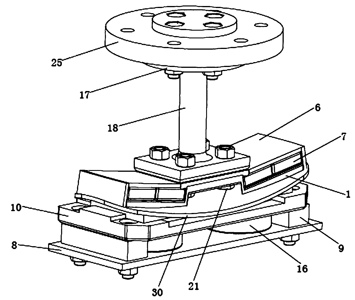 Small-sized thin-wall non-magnetic workpiece positioning and clamping device suitable for automatic production line