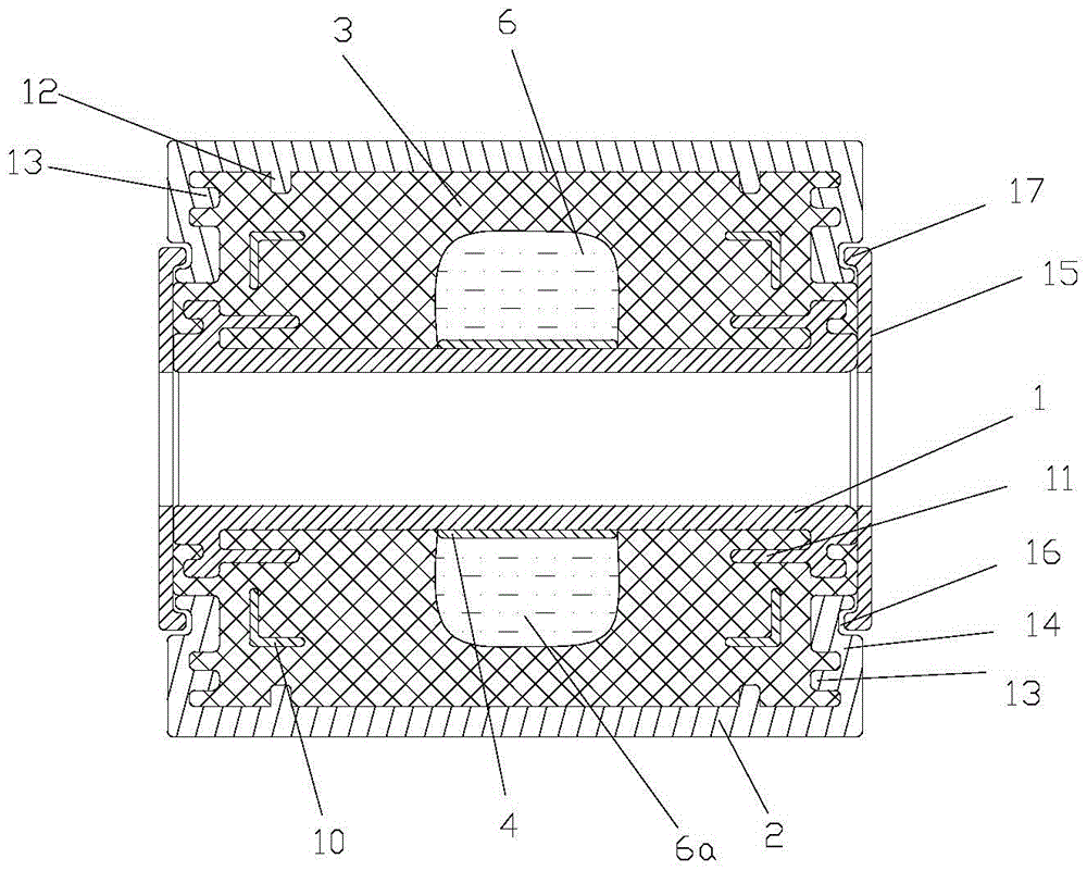 Adaptive variable damping hydraulic rubber vibration isolation device for automobile suspension